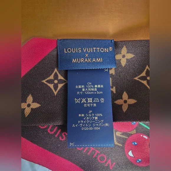 LOUIS VUITTON 2025 LV x TM Murakami Monogram Cerise Cherry Silk Bandeau M96085 - Picture 5 of 7